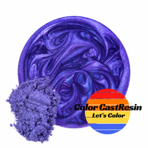 Aztecki Fiolet ColorCastResin — perłowa próbka koloru i pigment w proszku