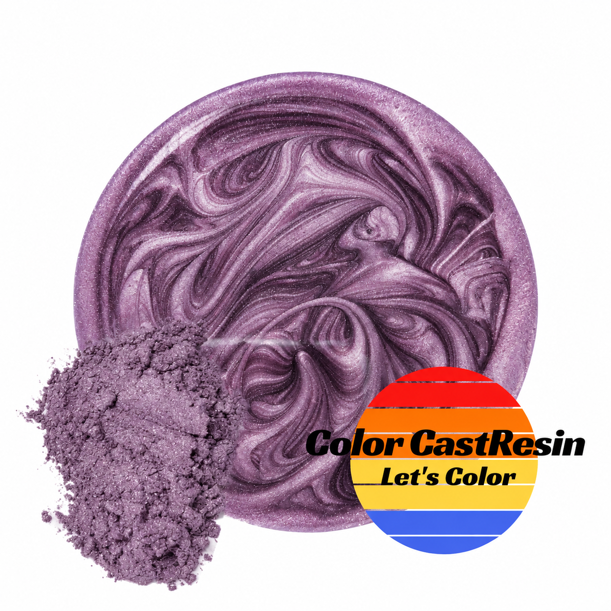 Dzwonkowy Fiolet ColorCastResin — liliowa próbka perłowa i pigment w proszku