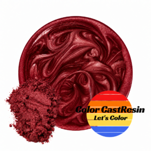 Winne Bordo ColorCastResin — wizualizacja perłowej próbki koloru i pigmentu w proszku