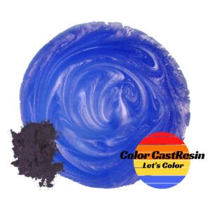 Lapisowy Fiolet ColorCastResin — niebieskofioletowy pigment i próbka z perłowymi refleksami
